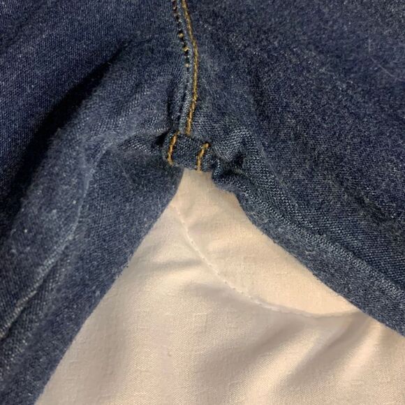 Frankie B Y2K Jumpsuit Dark Wash Denim Zip up Large Inseam 30 inches - Picture 5 of 14